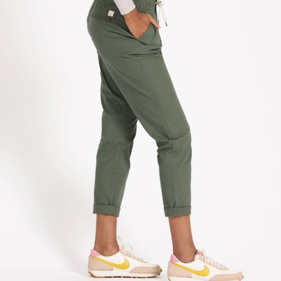 Vuori Ripstop Green Pants Women's Large  Organic Cotton Hiking Outdoor Casual - Picture 2 of 12